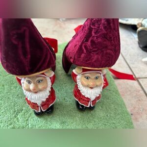 RARE Irregular Choice 'Jingle' Santa doll Heels dress shoes tie up pumps Velvet